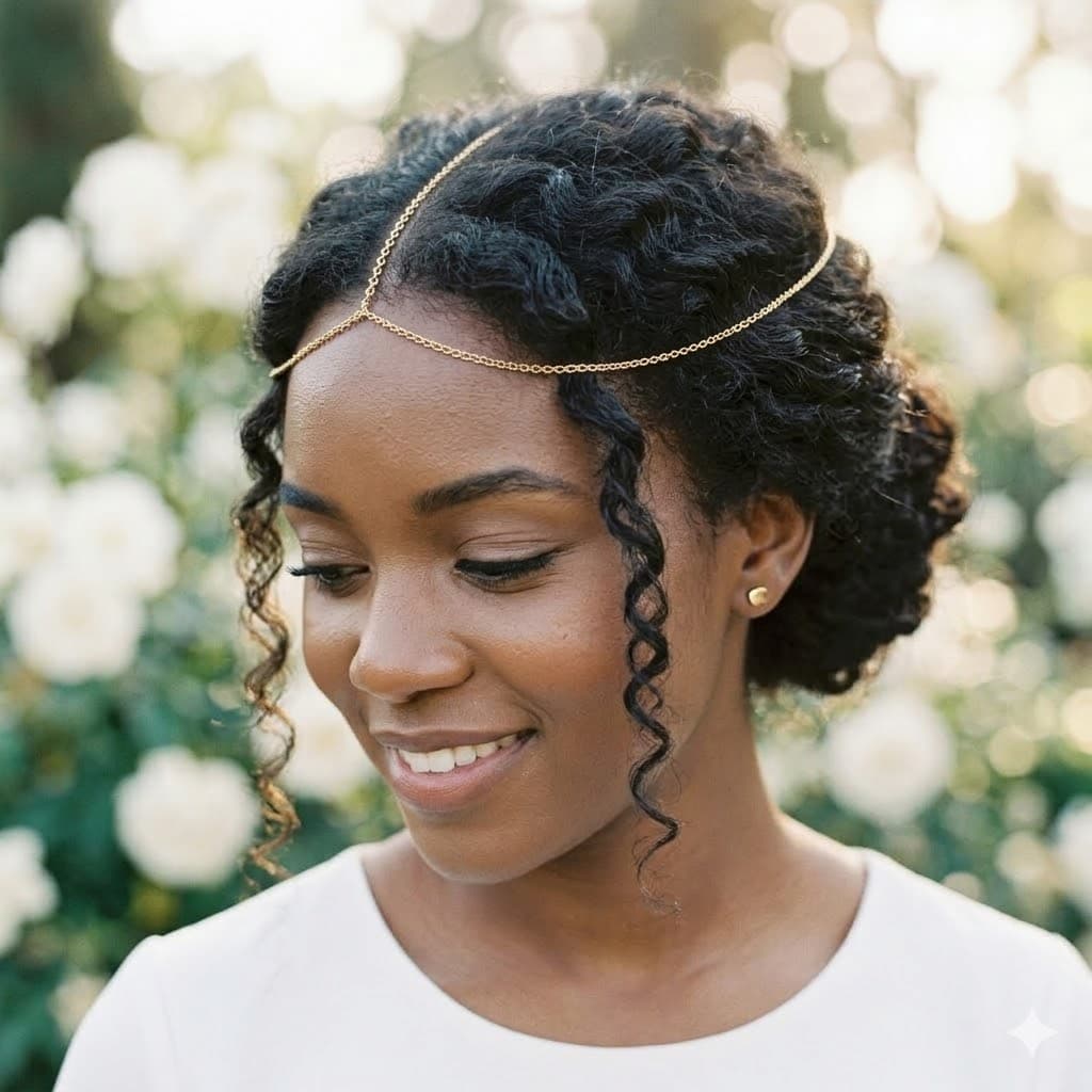 Gold head chain bridal look